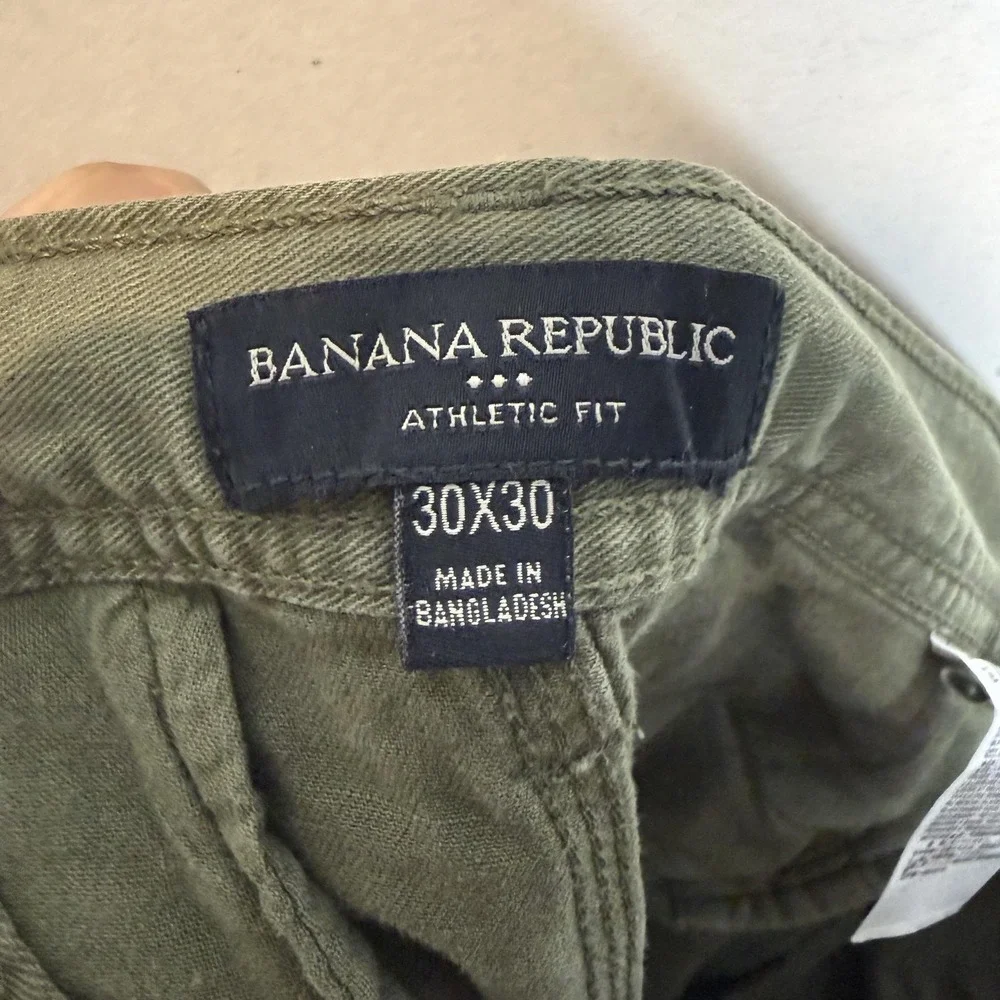 Banana‎ Republic Pants Mens 30x30 Green Athletic Fit Chino Tapered Cotton Casual